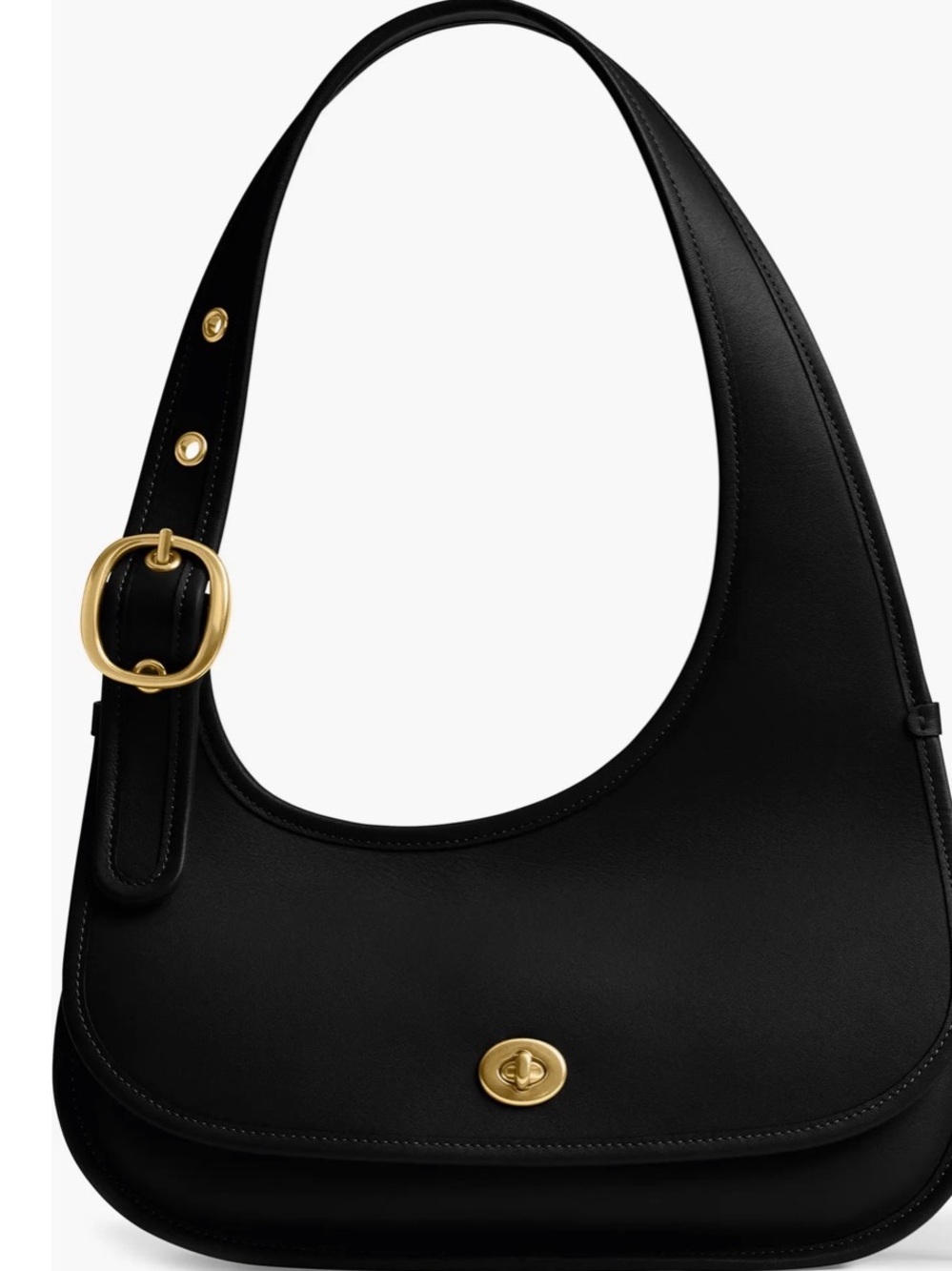 Coach Black Shoulder Bag with Gold Hardware